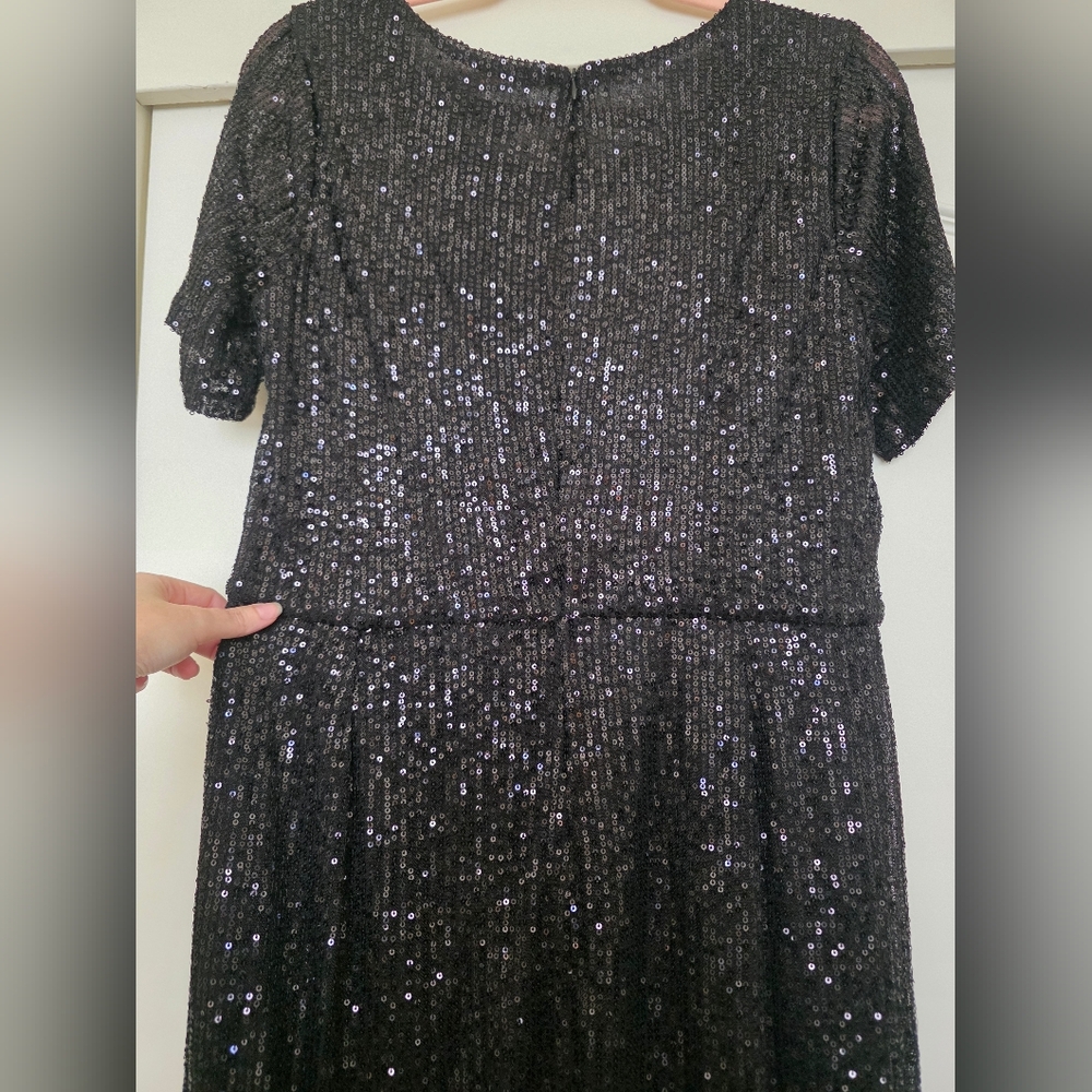 Unique Vintage Black Sequin Wiggle Dress - Picture 6 of 17